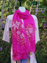 Khăn lụa vẽ tay lụa tơ tằm Hà Đông. VNS 147