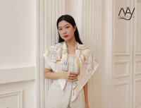 Khăn lụa vuông cao cấp vẽ tay Hà Nội Phố – MS1