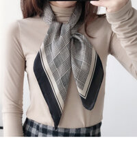 Khăn Lụa Vuông, Khăn Turban Cao Cấp Caro Sang Trọng- Chất Liệu Chiffon - 70x70cm - K160