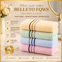 Khăn mặt Belleto Cotton FQW8 34x74cm 75g Chính Hãng