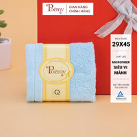 Khăn mặt chữ nhật POÊMY kích thước 29x45cm, vải sợi siêu mềm, mảnh, thấm hút tốt, dành cho mọi loại da - Xanh ngọc trai