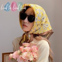 khăn mỏ quạ áo dài - Khăn Mỏ quạ trùm đầu lụa vuông 70 cm CAO CẤP