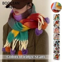 Khăn Mohair BOOCEAN, Chăn Dày Khăn Cashmere Mùa Đông, Mohair Ấm Áp Tua Rua Tóc Khăn Cho Bé Gái