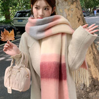 Khăn Mohair sọc đầy màu sắc mùa đông mới dành cho nữ