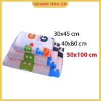 Khăn mollis cao cấp khăn tắm (50×100cm),họa tiết hình in trẻ em cỡ lớn cotton 2 lớp BM6A  - Quang Hoa Co