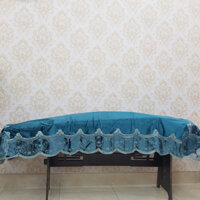 Khăn phủ đàn Guzheng Cổ Tranh mẫu nhung xanh phối ren cao cấp