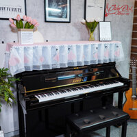 Khăn Phủ Đàn Piano, Nền Màu Hồng, Họa Tiết Vũ Công Ballet KU-036