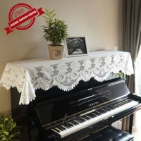 Khăn phủ đàn Piano ren hoa cúc trắng - KU01