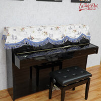 Khăn phủ Piano họa tiết hình tháp Paris phối hoa KU-013A