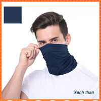 Khăn phượt đa năng màu xanh than  Khăn đa năng đi phượt vải thun trơn mềm mịn, thoáng khi, may 2 đầu, chống nắng chống tia UV, gió cát, bụi, côn trùng