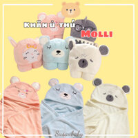 Khăn quấn ủ lông thú Molli vải nhung san hô lông mềm mại, đa năng làm khăn quấn, ủ, choàng, khăn tắm tiện lợi cho bé