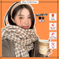 Khăn Quàng Cổ Cashmere, Khăn Len Unisex Họa Tiết Houndstooth Chống Lạnh Thời TrangThu Đông - 70x190cm - Mã LN010