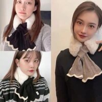 Khăn quàng cổ cho nữ mùa thu đông, khăn quàng lông thỏ giả lông thỏ sang trọng đa năng phong cách H