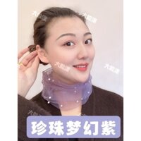 Khăn quàng cổ chống nắng phong cách Hàn Quốc mùa hè, khăn lụa mỏng cho phụ nữ, khăn thời trang màu sắc đơn giản, khăn che mặt đa năng, khăn pullover ren