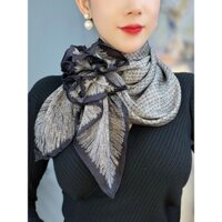 Khăn quàng cổ dễ phối khí chất Satin Màu Xám thơm mẫu mới mùa thu đông Khăn Lụa Phong Cách Hàn Quốc ren đa năng cho nữ Khăn choàng thời trang