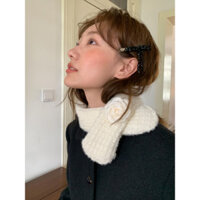 Khăn quàng cổ dệt kim màu ngắn kiểu ngắn dễ phối kiểu Nhật mẫu mới mùa thu