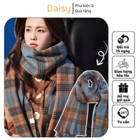 Khăn Quàng Cổ Len Bạch Lộc Unisex, Khăn Len Sọc Caro Phối Màu Xinh Xắn Phong Cách Đơn Giản Dễ Phối Đồ - DAISY - LN073