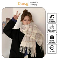Khăn Quàng Cổ Len Unisex, Khăn Len Họa Tiết Sọc Caro Nhiều Màu Phong Cách Hàn Quốc Thời Trang Thu Đông - DAISY - LN090