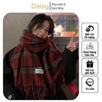 Khăn Quàng Cổ Len Unsiex, Khăn Choàng Sọc Phối Tag Xinh Xắn Phong Cách Hàn Quốc Nhiều Màu Dễ Phối Đồ - DAISY - LN125