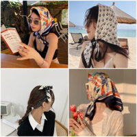 Khăn Quàng Cổ Lụa Hình Vuông 70CM Đa Năng Thoáng Khí Trang Trí Thời Trang Cho Nữ Khăn Quàng Cổ Vuông Bằng Lụa In Họa Tiế