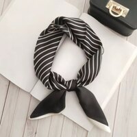 Khăn quàng cổ lụa vuông size 70x70cm - Mã 7054 - màu đen