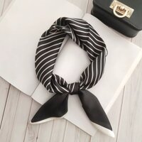 Khăn quàng cổ lụa vuông size 70x70cm - Mã 7054 - màu đen