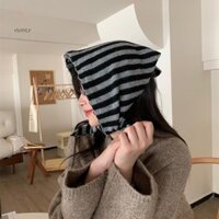 Khăn quàng cổ nhỏ hình tam giác sọc HNKMP dành cho nữ, quà tặng cổ đa chức năng mềm mại.