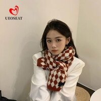 Khăn quàng cổ nữ UEOSEAT mềm mại làm dày mùa đông Nhật Bản Vintage dệt kim ấm áp