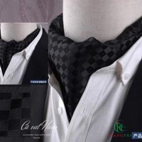 Khăn quàng cổ phong cách quý Tộc thời trang Anh Quốc ASCOT TIE Giangpkc K01-09 - Đen kẻ,116x16cm