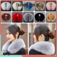 Khăn quàng cổ sang trọng HOBBYHUB, Cổ áo choàng ấm màu trơn, Cổ áo lông thú giả mềm mại mùa đông