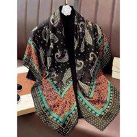 Khăn quàng cổ thời trang LISA 110 × 110cm khăn vuông khăn choàng nữ in hình khăn lụa khăn trùm đầu Hồi giáo