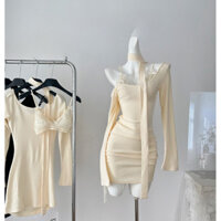 Khăn quàng cổ tròn Qzas dành cho váy dệt kim giảm béo và dài đến chân 1319