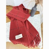 Khăn quàng cổ tua rua đỏ Ancora nữ khăn choàng giữ ấm dày dặn học sinh