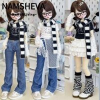 Khăn quàng cổ váy búp bê NAMSHEVA, Quần jean Mini dễ thương, Phụ kiện DIY chất lượng cao Đồ chơi quà tặng Công chúa thời trang Quần áo cho búp bê 1 / 4 BJD 45cm