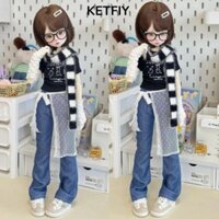 Khăn quàng cổ váy búp bê KETFIY, Phụ kiện thời trang DIY Quần jean, Đồ chơi quà tặng Mini dễ thương Áo công chúa Quần áo cho búp bê 1 / 4 BJD 45cm
