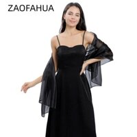 Khăn quàng cổ ZAOFAHUA, Khăn choàng dạ hội Satin màu tinh khiết, Thời trang Tiệc cưới Phù dâu Khăn trùm đầu dài dành cho nữ