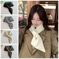 Khăn quàng lông chéo QUINTON, Khăn quàng cổ cổ chống gió, Khăn choàng giữ nhiệt màu trơn phong cách Hàn Quốc có đệm thời trang ngoài trời