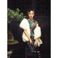 Khăn quàng lông sườn xám siêu to loại 1 lông mướt