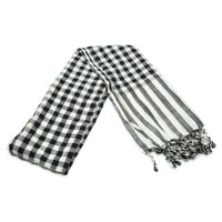 Khăn rằn thời trang Cambodia Caro BlacknWhite 60x180cm Trắng đen