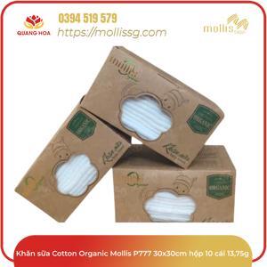 Khăn sữa Organic cao cấp Mollis P777 10 cái/hộp
