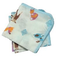 Khăn sữa sơ sinh in hình 2 Lớp sợi mịn Baby Bear túi 10 cái 25x27 cm