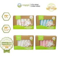 Khăn Sữa Sợi Tre Nappi Organic Mềm Mịn Cho Bé Hộp 6 Chiếc