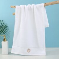 Khăn Tắm Bông Cotton Khách Sạn Sợi Bông Satin Mềm - Trắng - 34x74cm