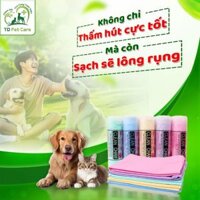 Khăn Tắm Cao Su Non Siêu Thấm  Cho Chó Mèo TD Pet  – Tấm Cao Su Non Thấm Nước Cho Thú Cưng