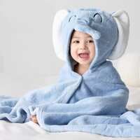 Khăn Tắm Cho Bé, Chăn Ủ Bông Hình Thú Có Mũ Siêu Thấm Hút Mềm Mịn Chất Liệu Vải Lông Cừu, Áo Choàng Tắm Cho Bé Đi Biển