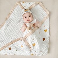 Khăn tắm cho bé, khăn xô tắm cho bé sơ sinh Munlin 6 lớp size 110*110cm loại cao cấp 100% cotton DD348