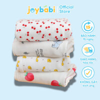 Khăn tắm cho bé vải xô Joybabi họa tiết đáng yêu 6 lớp áo choàng có mũ thấm hút nhanh khô