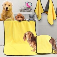 Khăn Tắm Chó Mèo Size Lớn, Thú Cưng Bông Siêu Thấm Hút Nhiều Kích Thước Hoshi Pet