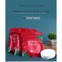 Khăn tắm dạng nén túi đỏ 70x140cm