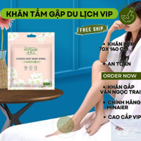 Khăn tắm du lịch VIP, khăn tắm GẤP sử dụng một lần sợi vải phân hủy sinh học hấm hút mạnh mềm mịn an toàn không kích ứng